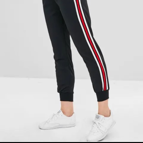 High Waisted Striped Sports Pants - Picture 3 of 7